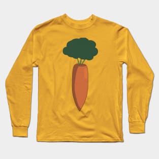 Carrot Illustration Leaves and Stems Long Sleeve T-Shirt